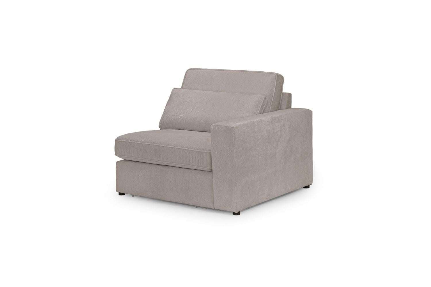 Mocha Fabric Modular Right Arm Sofa Section