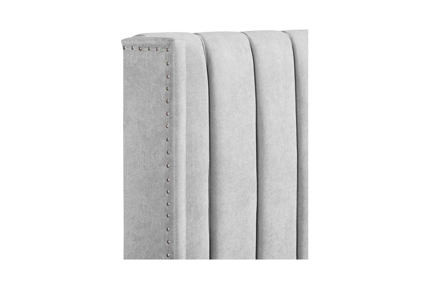 Grey Fabric Double Ottoman Bed Frame