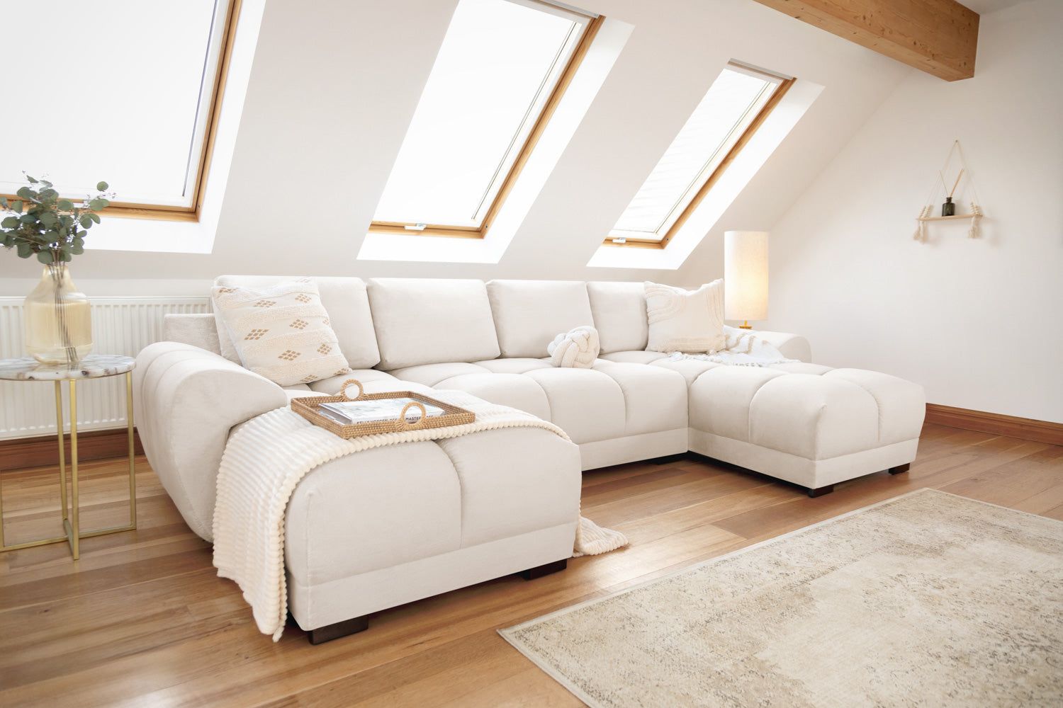Azzuro Sofa Cream U Shape Corner