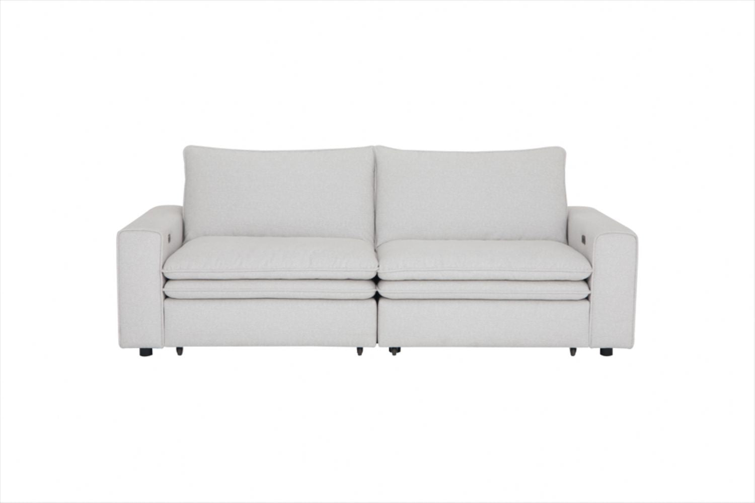 Ivory Fabric 3 Seater Electric Recliner Sofa