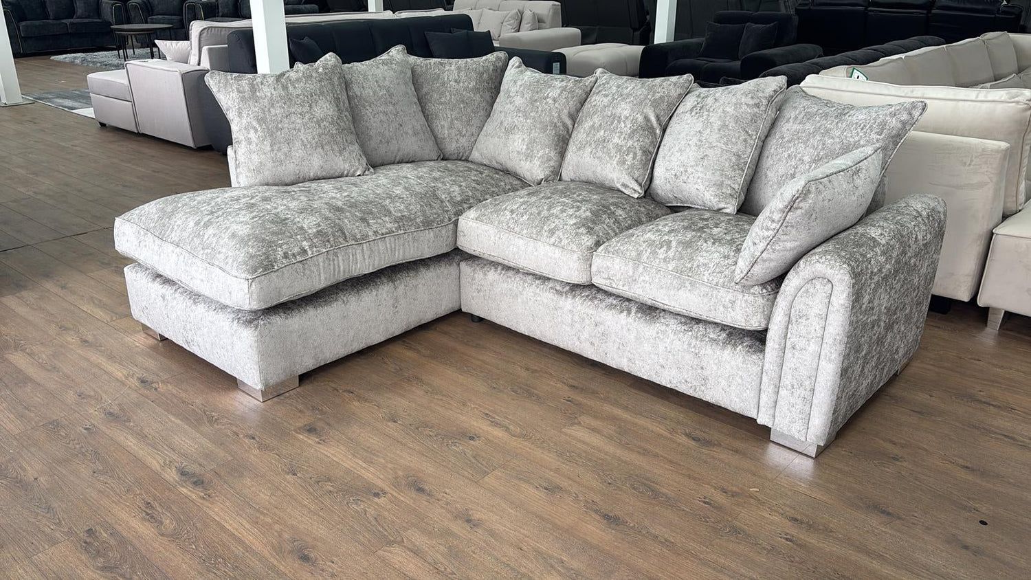 Truffle Fabric Upholsterd Pillow Back Cornor Sofa LHF