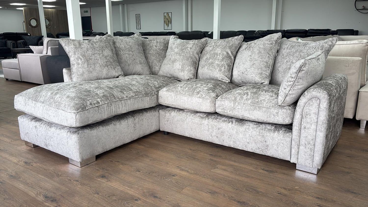 Truffle Fabric Upholsterd Pillow Back Cornor Sofa LHF