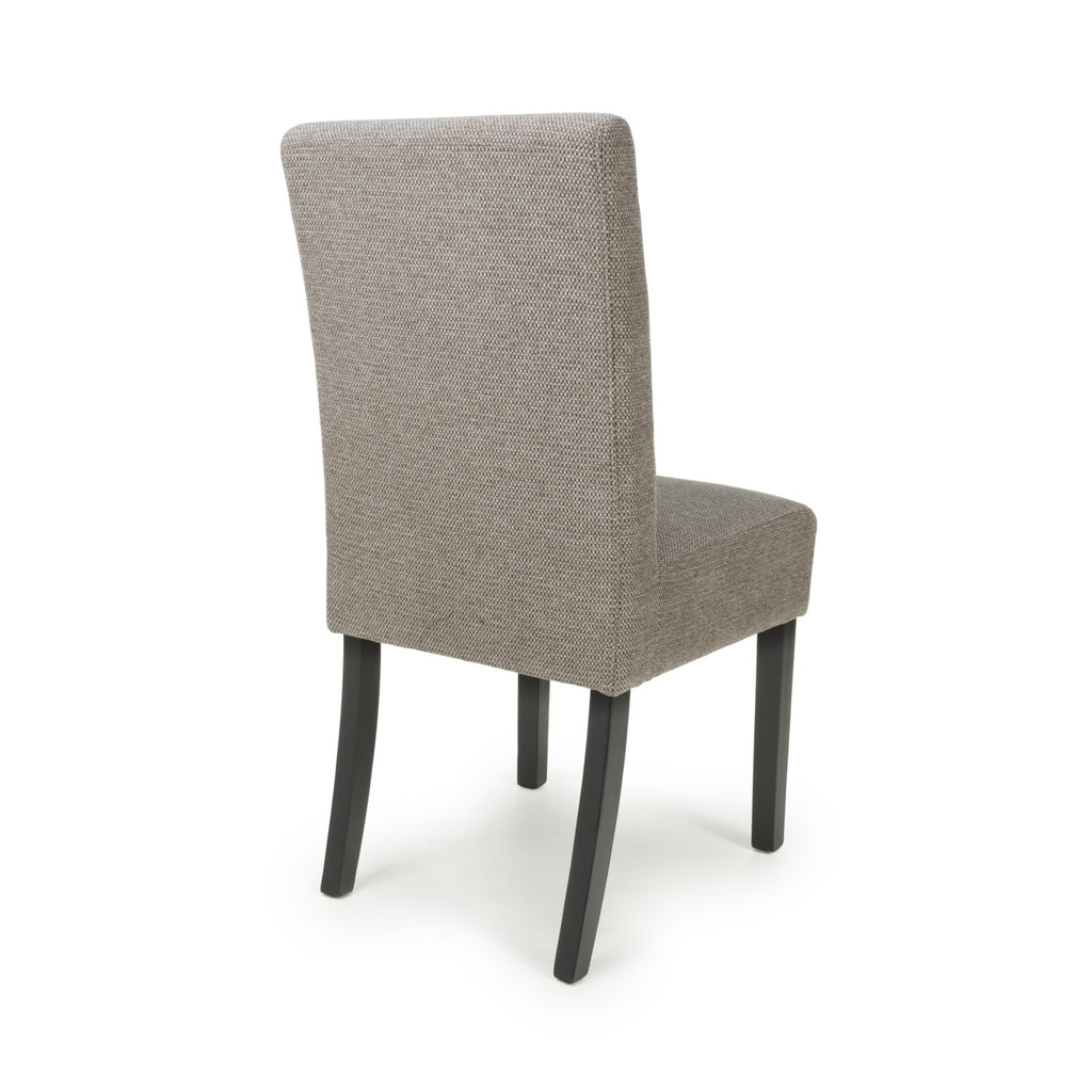 Mocha Fabric Waffle Back Dining Chair with Black Wooden Legs