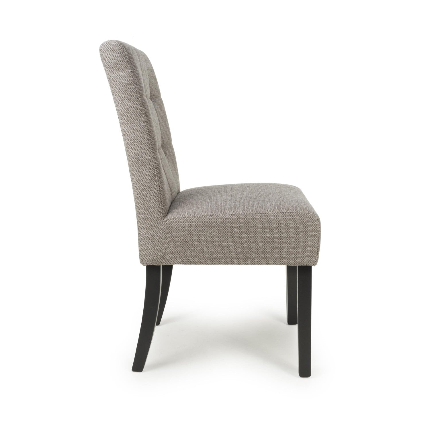 Mocha Fabric Waffle Back Dining Chair with Black Wooden Legs