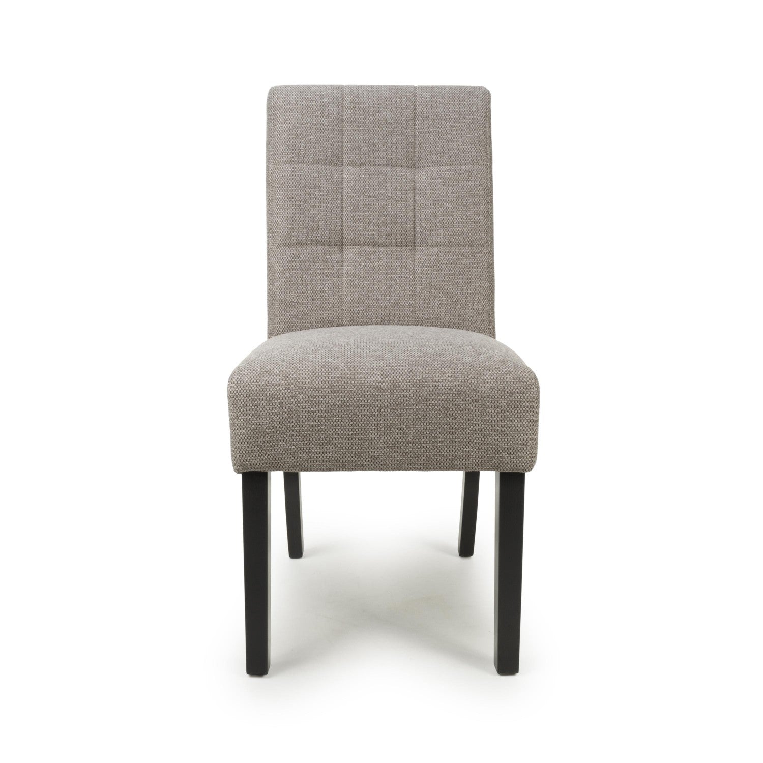 Mocha Fabric Waffle Back Dining Chair with Black Wooden Legs
