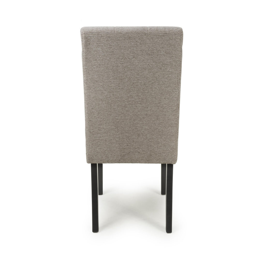 Mocha Fabric Waffle Back Dining Chair with Black Wooden Legs