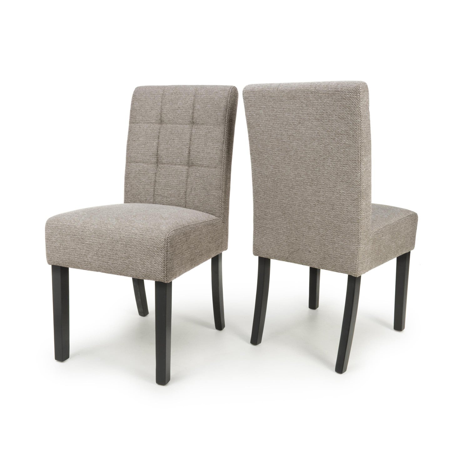 Mocha Fabric Waffle Back Dining Chair with Black Wooden Legs