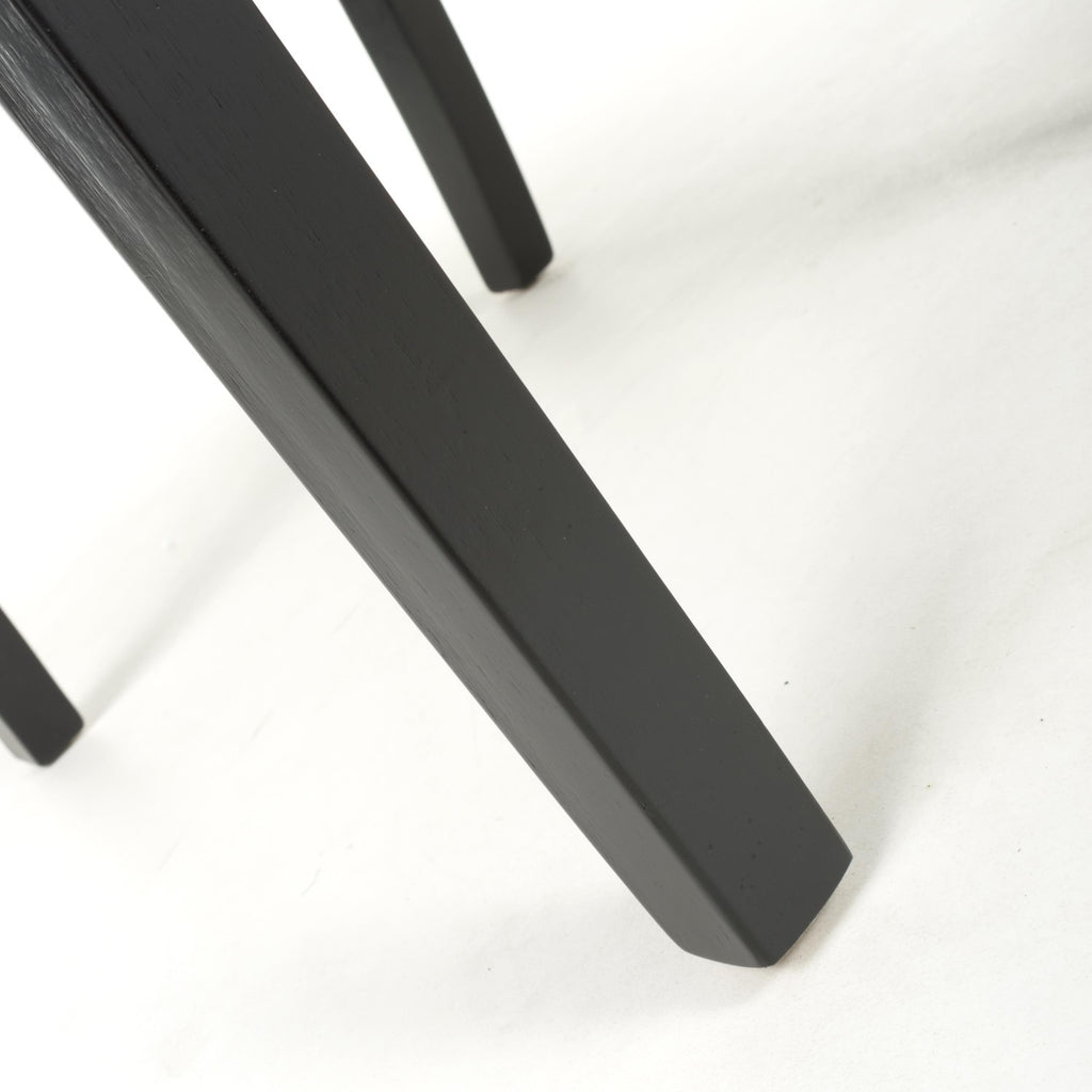 Mocha Fabric Waffle Back Dining Chair with Black Wooden Legs