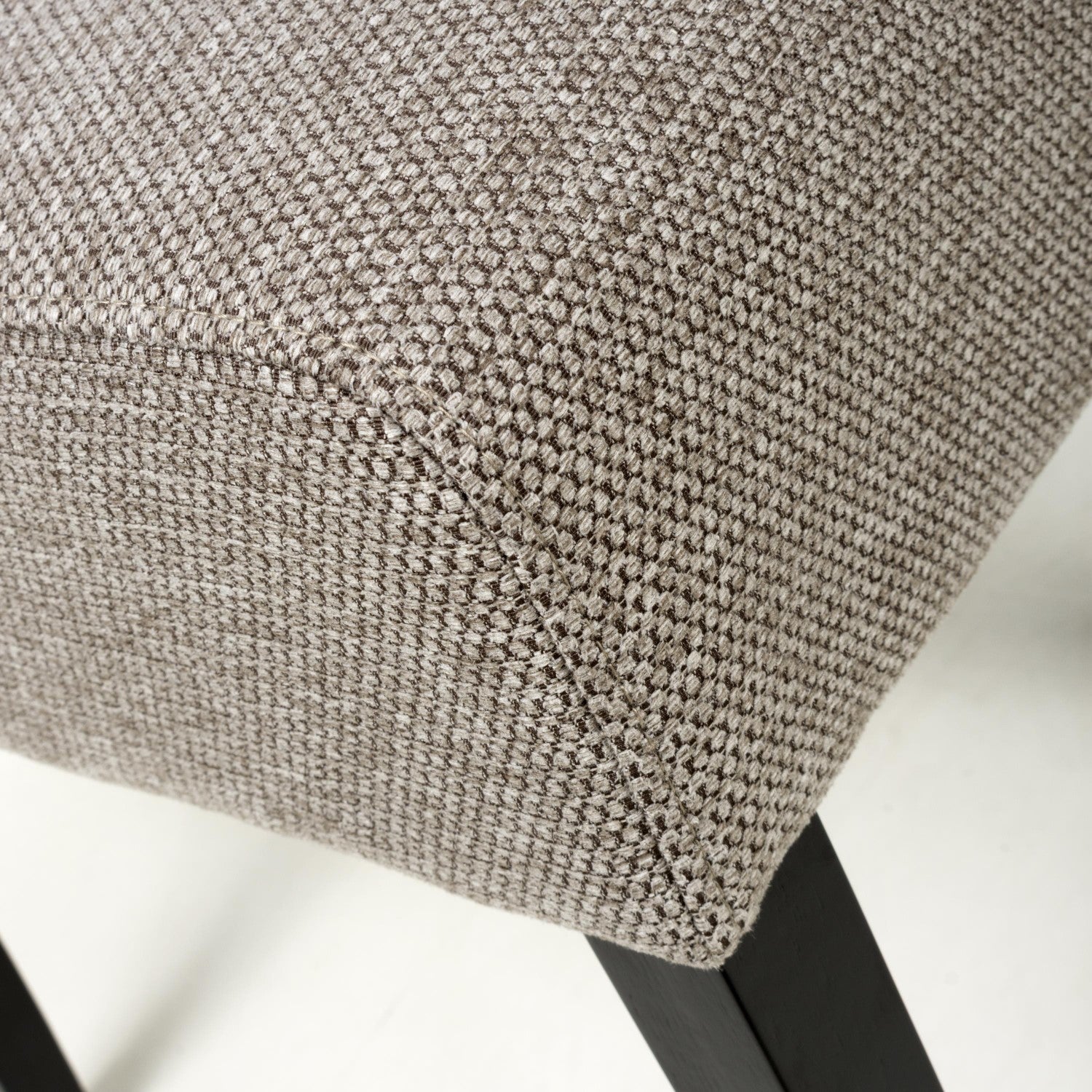 Mocha Fabric Waffle Back Dining Chair with Black Wooden Legs