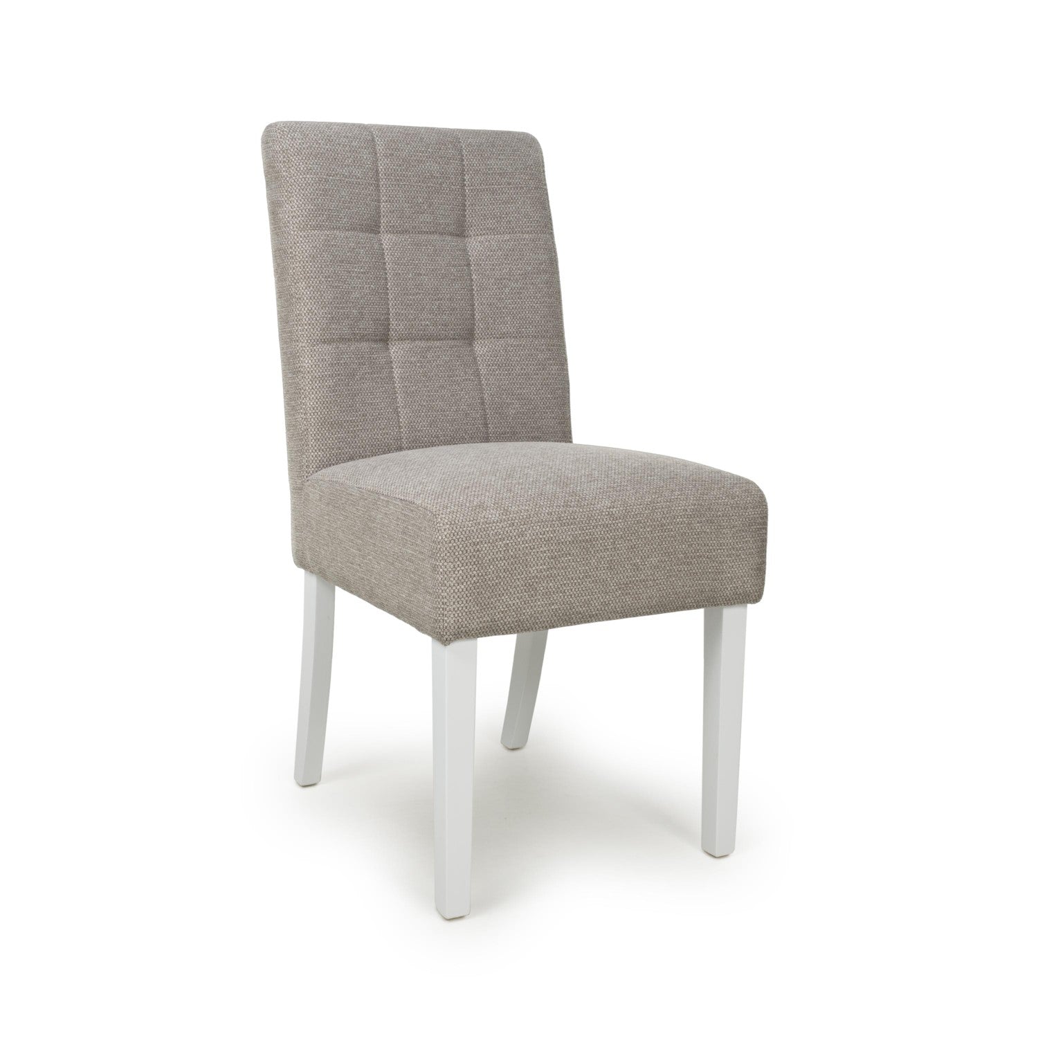 Mocha Fabric Waffle Back Dining Chair with White Legs