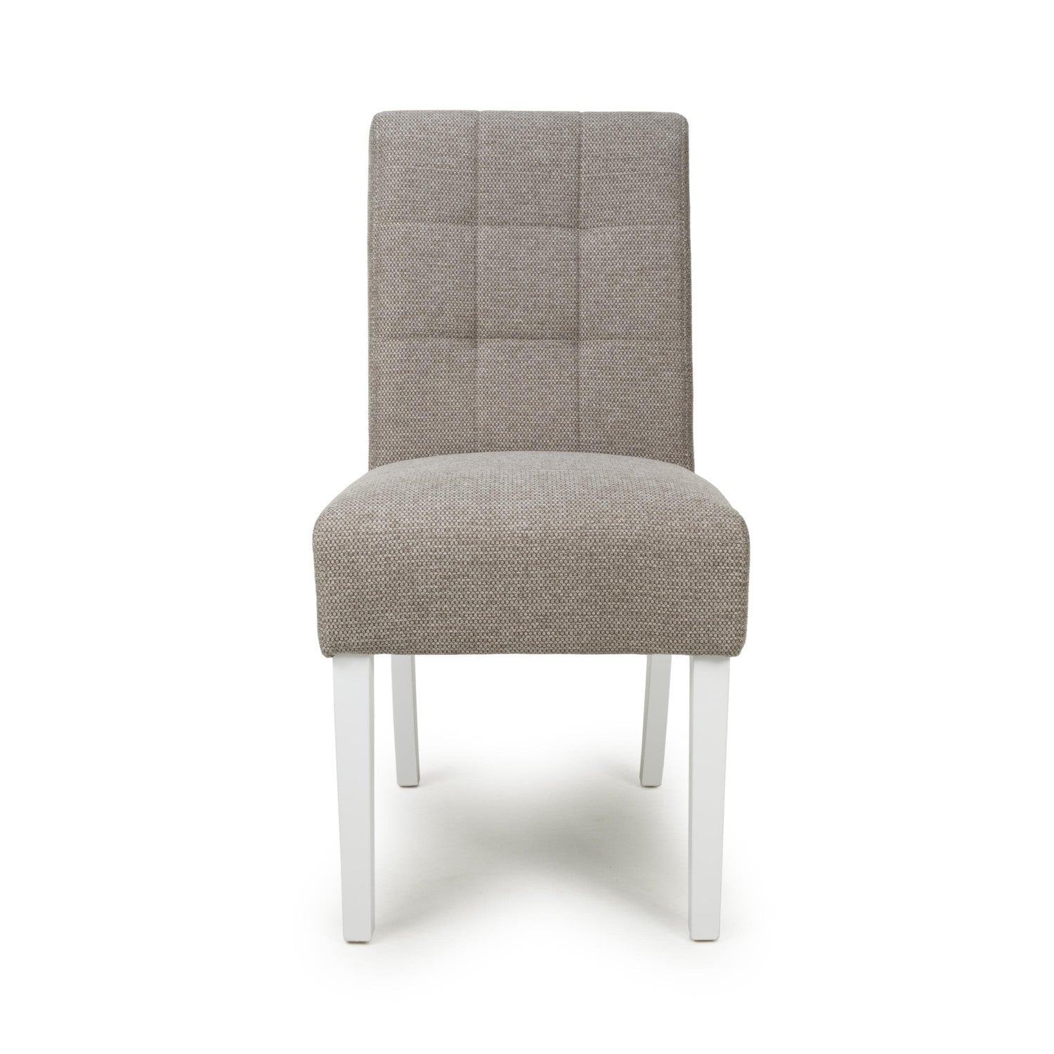 Mocha Fabric Waffle Back Dining Chair with White Legs