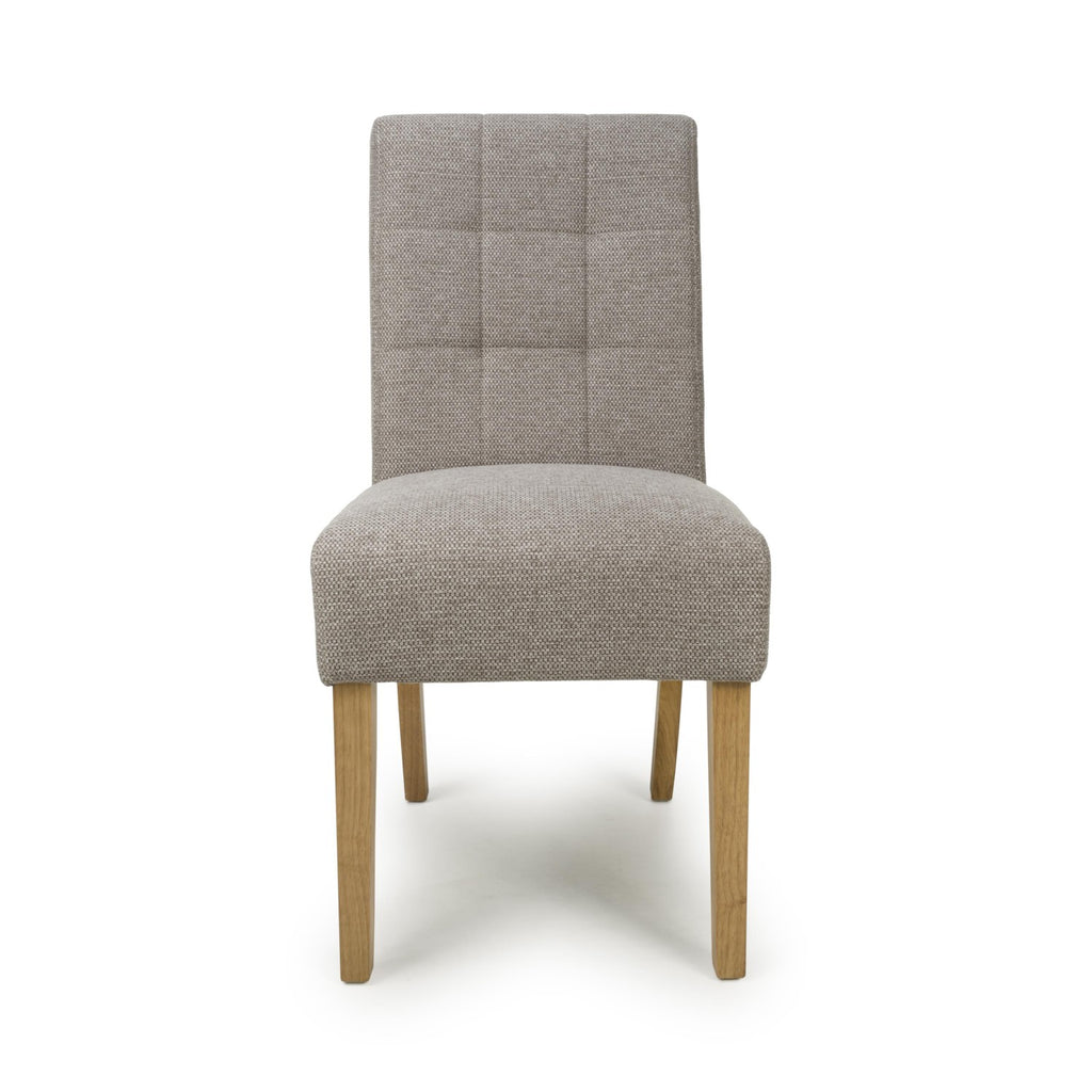Mocha Fabric Waffle Back Dining Chair with Natural Legs