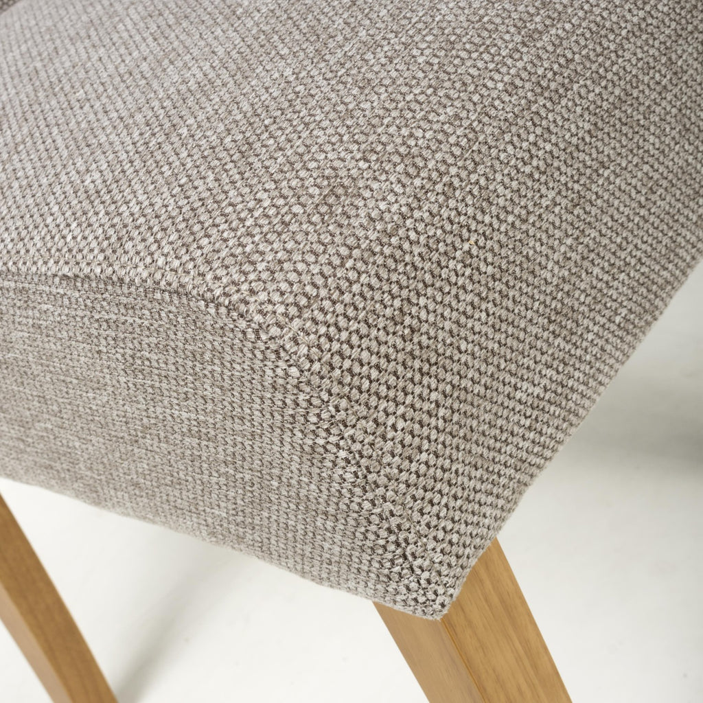 Mocha Fabric Waffle Back Dining Chair with Natural Legs