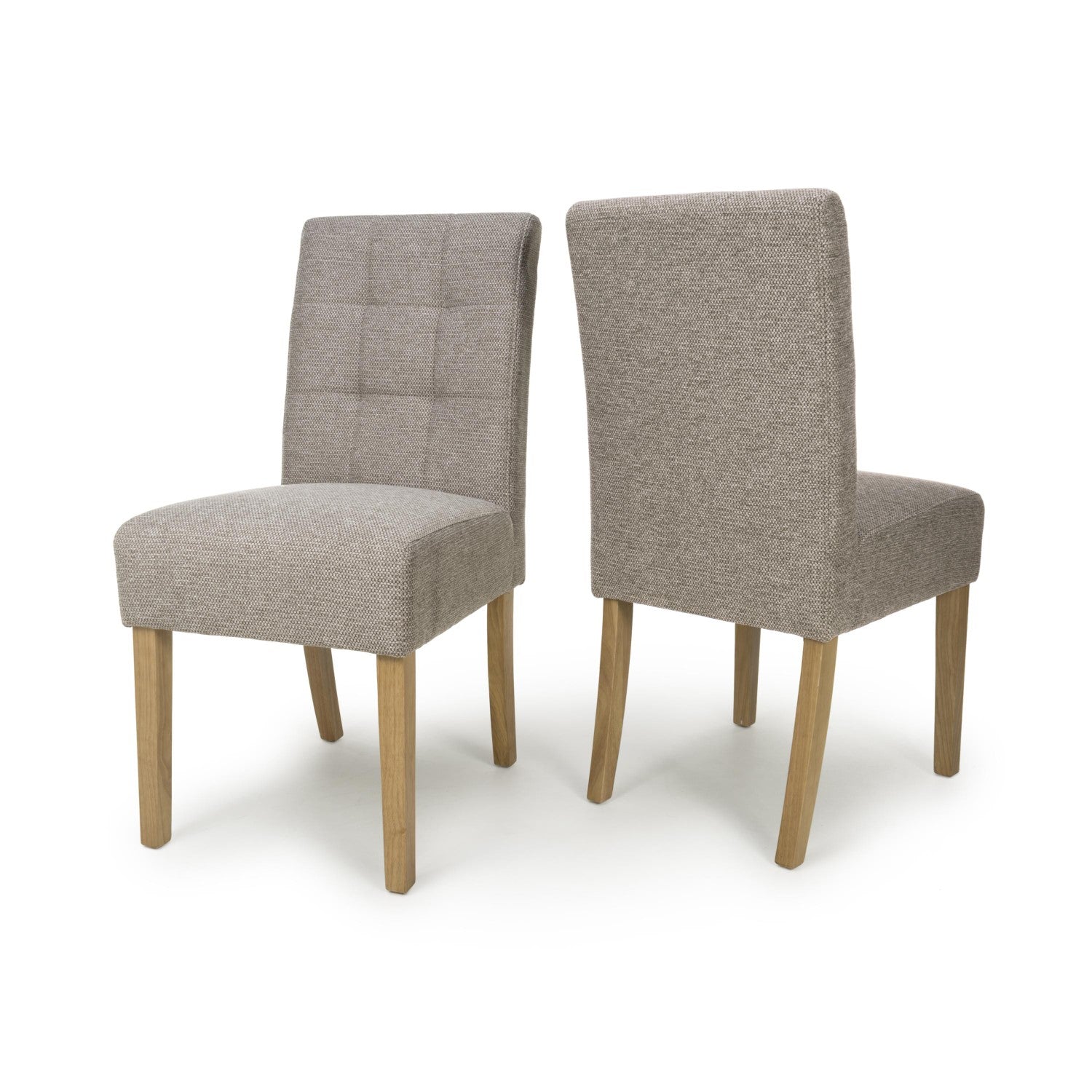 Mocha Fabric Waffle Back Dining Chair with Natural Legs