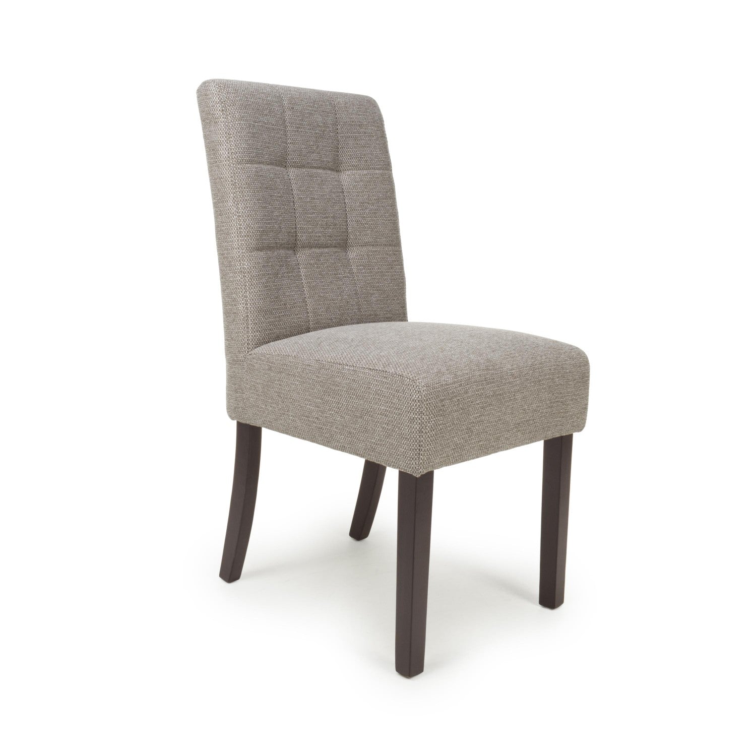 Mocha Fabric Waffle Back Dining Chair with Walnut Legs