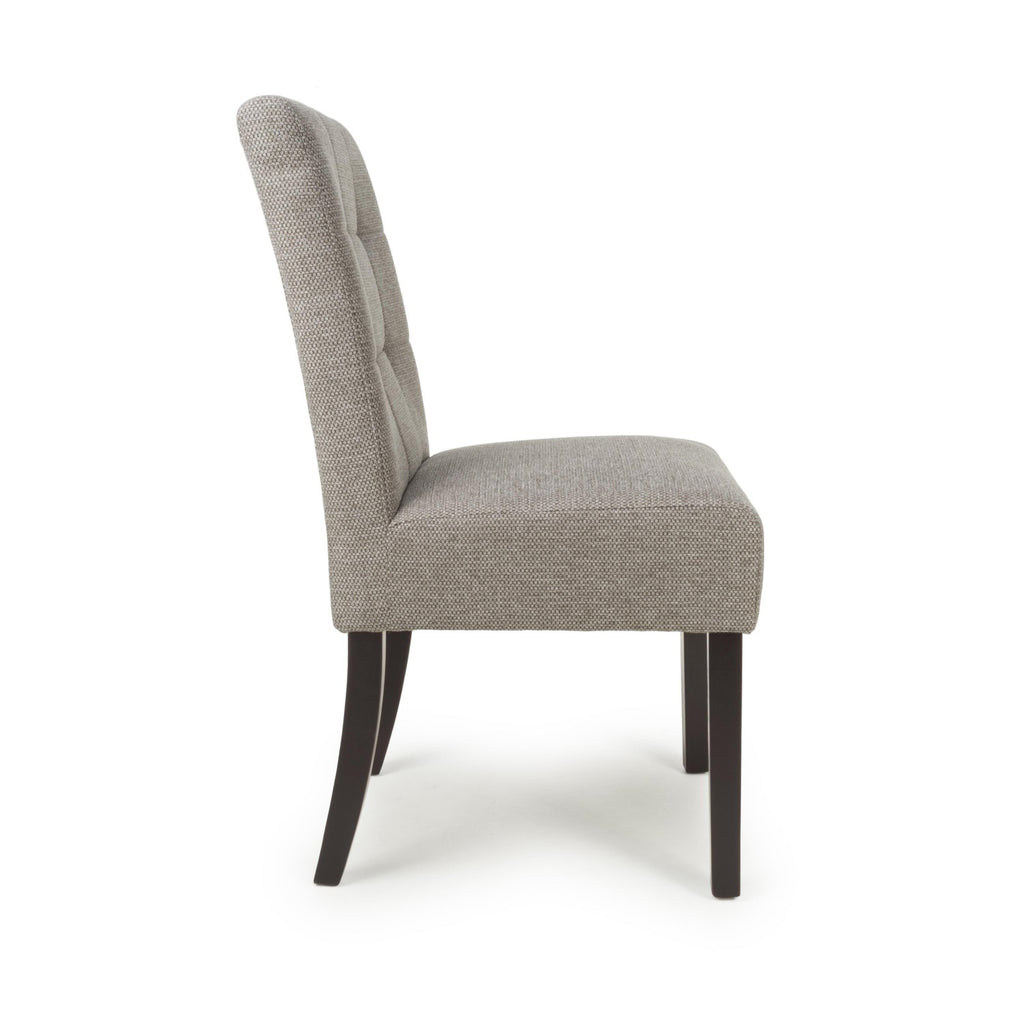 Mocha Fabric Waffle Back Dining Chair with Walnut Legs