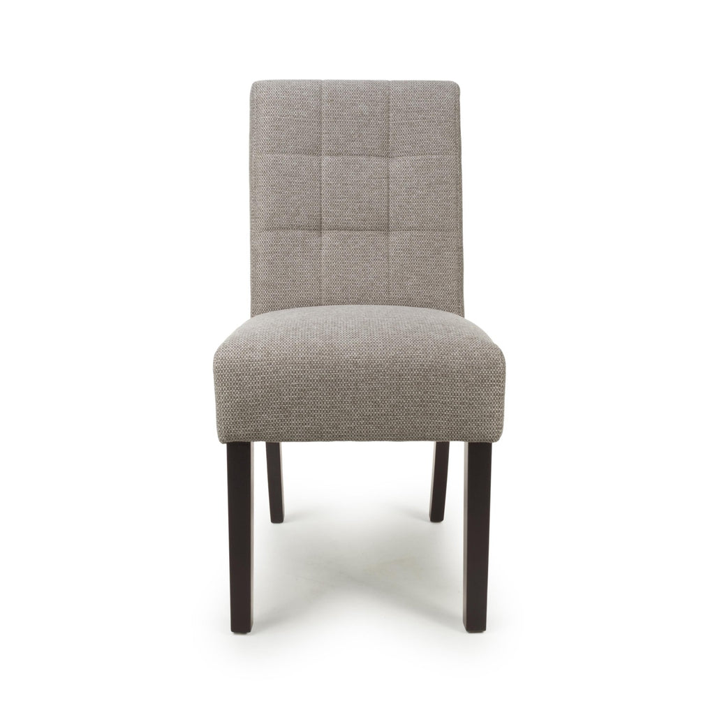 Mocha Fabric Waffle Back Dining Chair with Walnut Legs