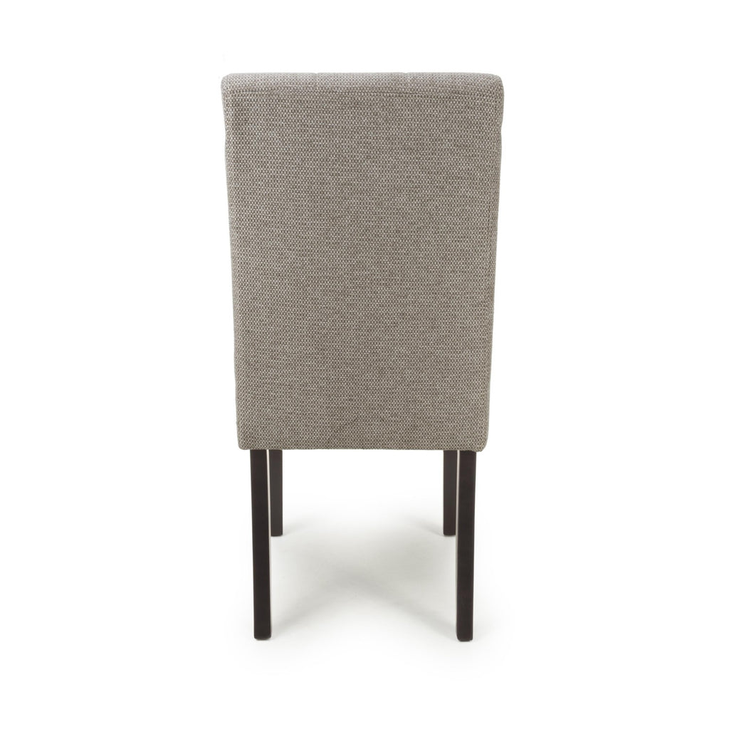 Mocha Fabric Waffle Back Dining Chair with Walnut Legs