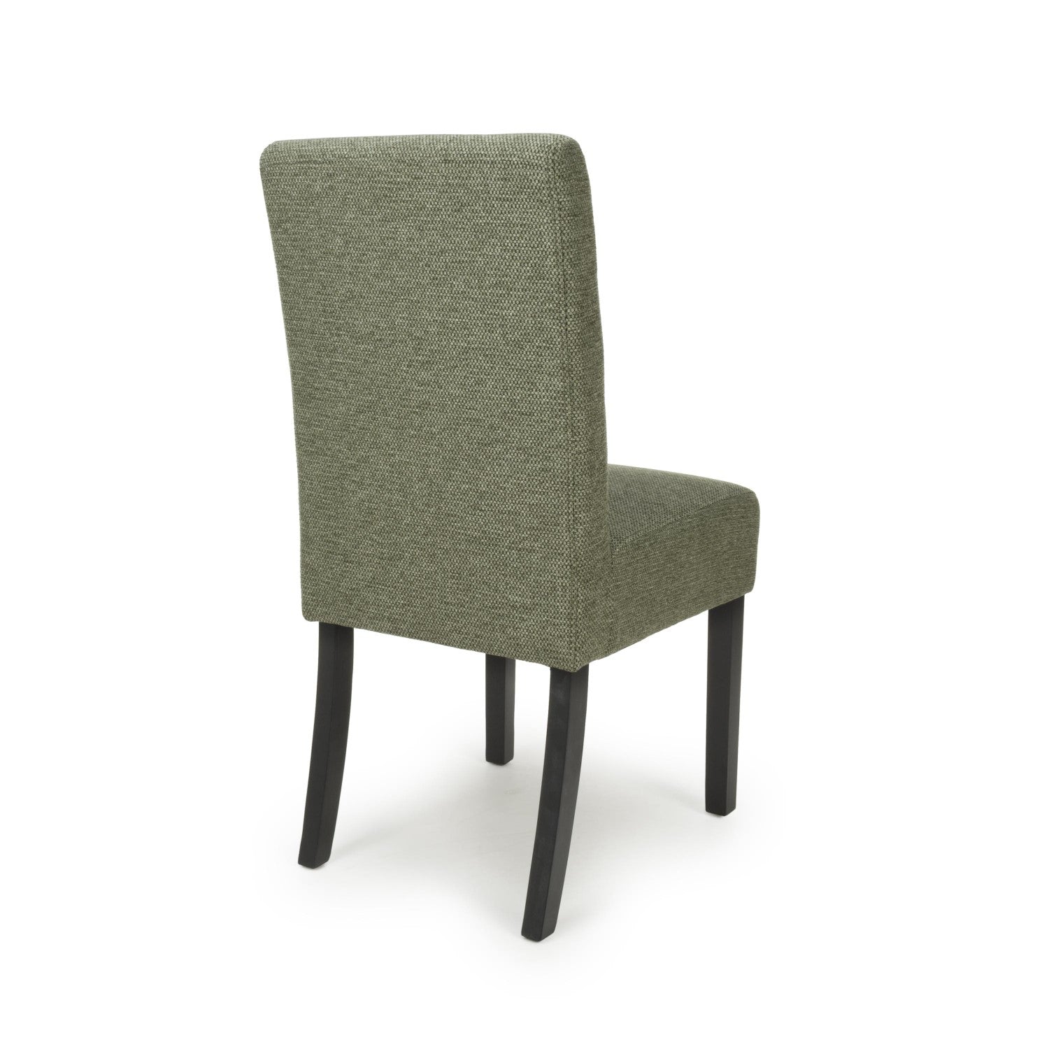 Green Fabric Waffle Back Dining Chair with Black Wooden Legs