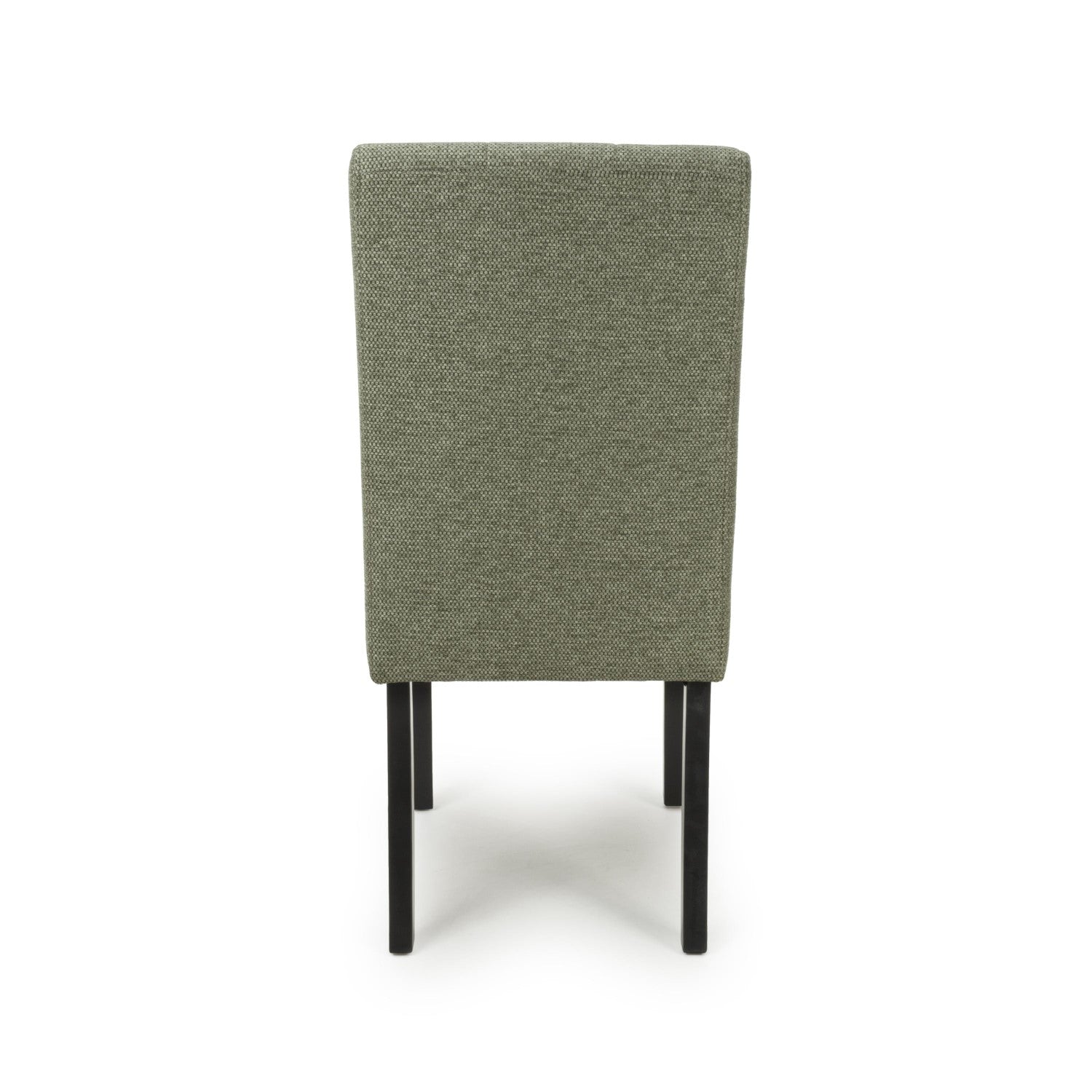 Green Fabric Waffle Back Dining Chair with Black Wooden Legs