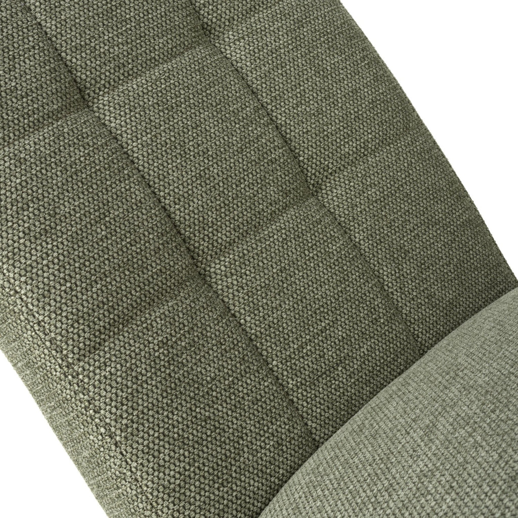 Green Fabric Waffle Back Dining Chair with Black Wooden Legs