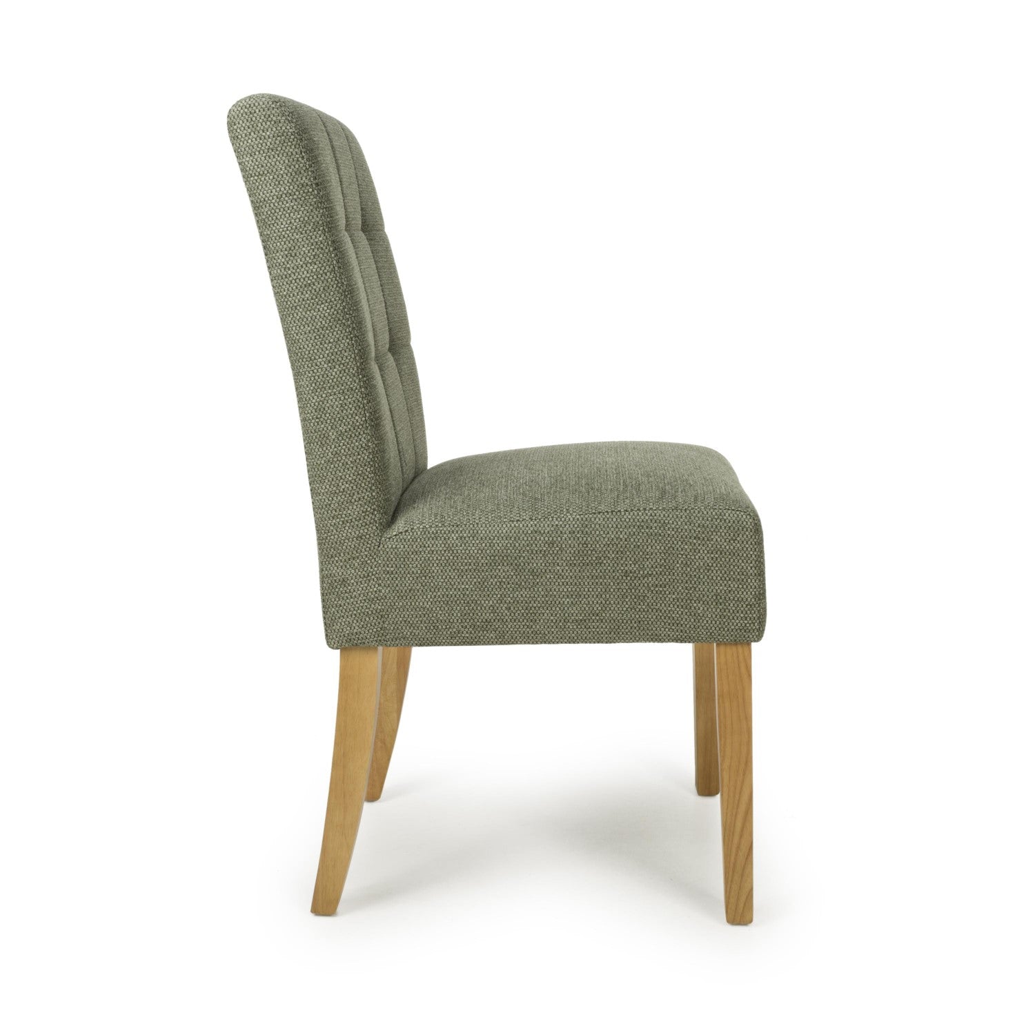 Green Fabric Waffle Back Dining Chair with Natural Legs