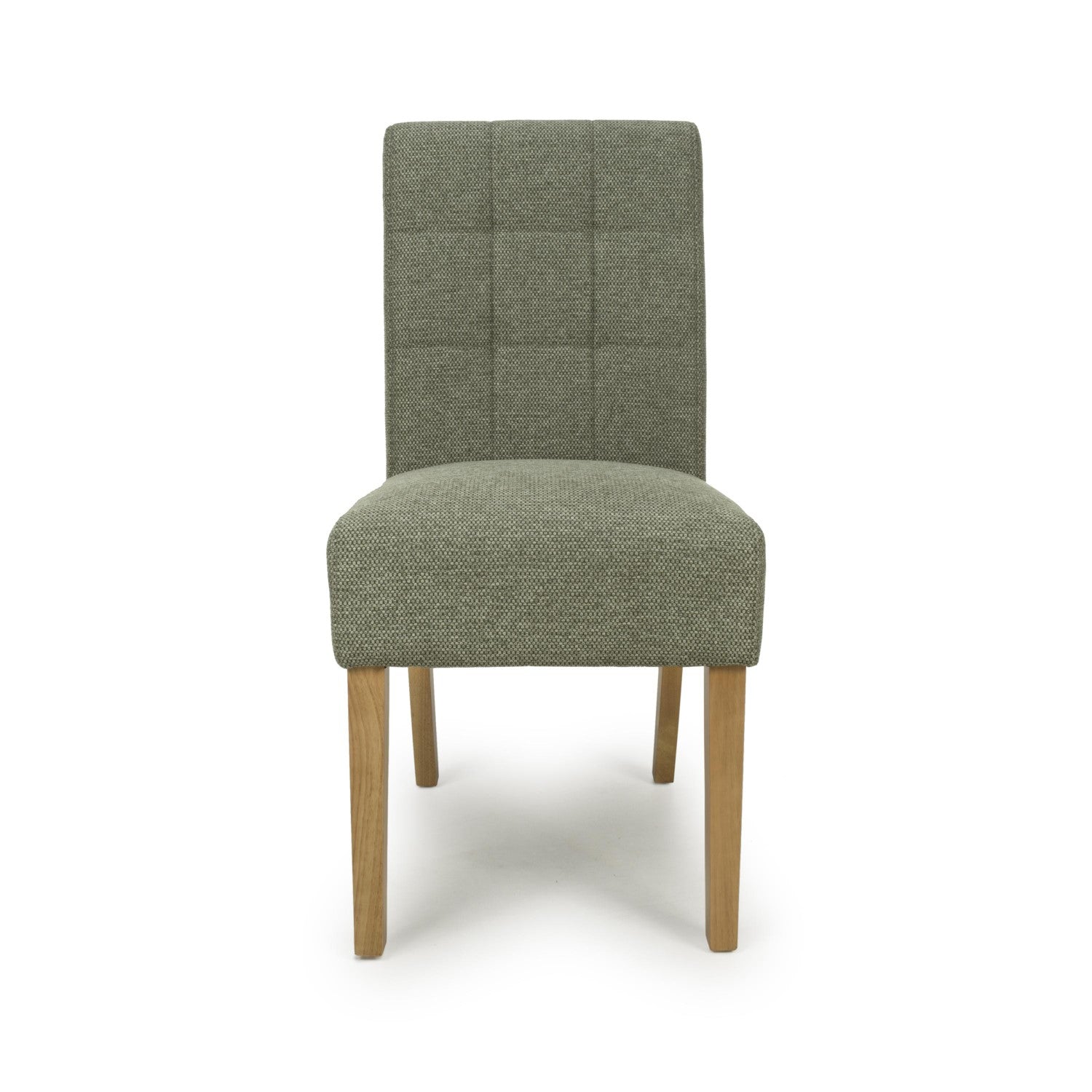 Green Fabric Waffle Back Dining Chair with Natural Legs