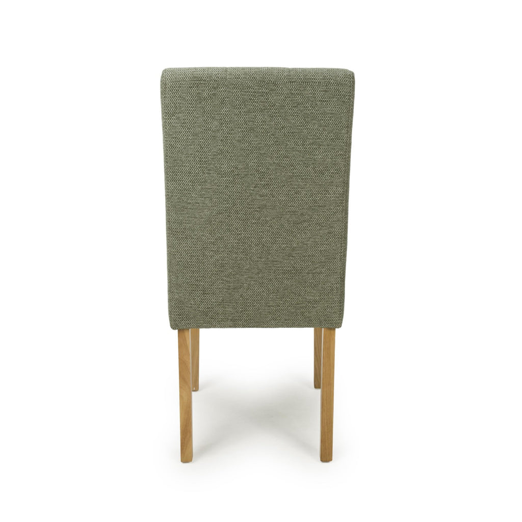 Green Fabric Waffle Back Dining Chair with Natural Legs