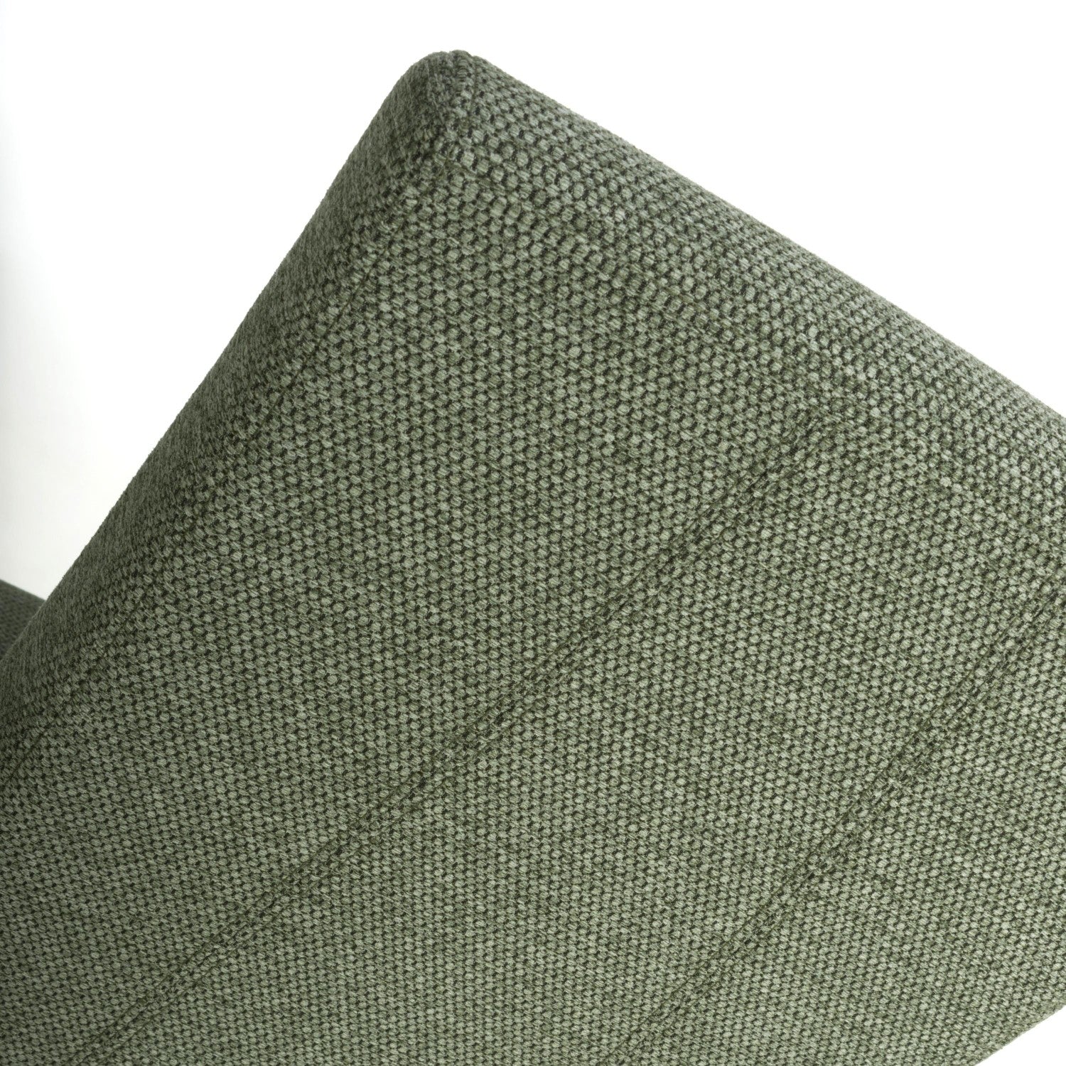 Green Fabric Weave Wave Back Dining Chair Wooden Legs