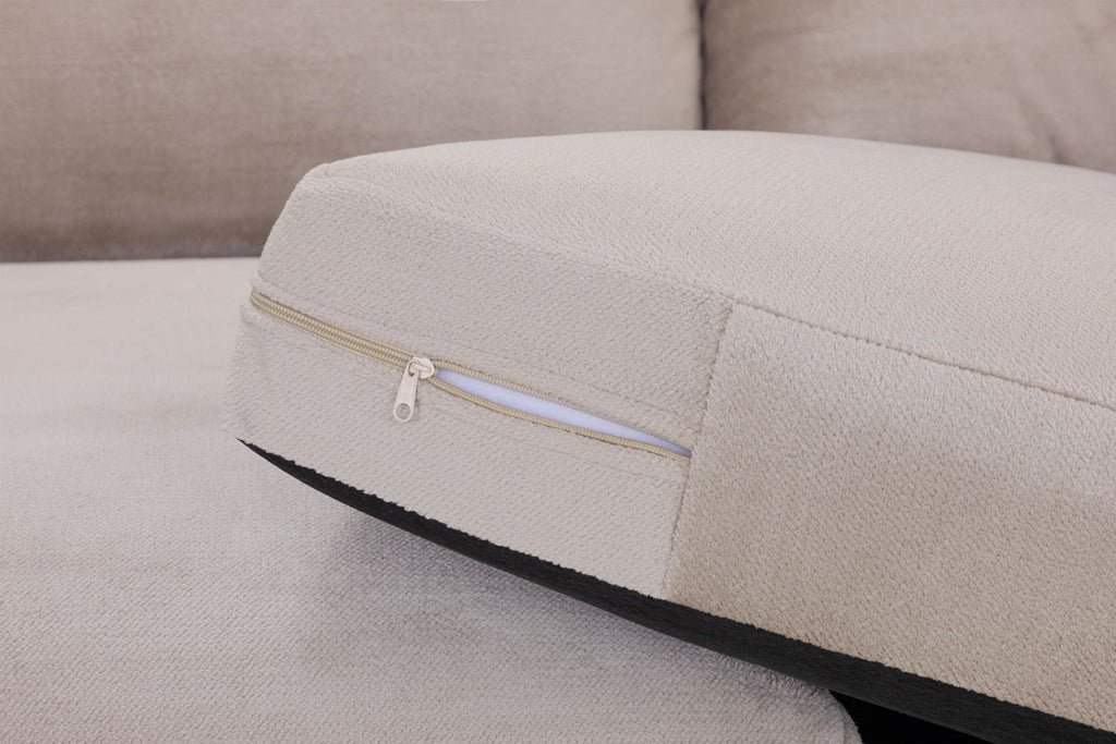 Mocha Velvet Large Corner Sofa Left Hand Facing