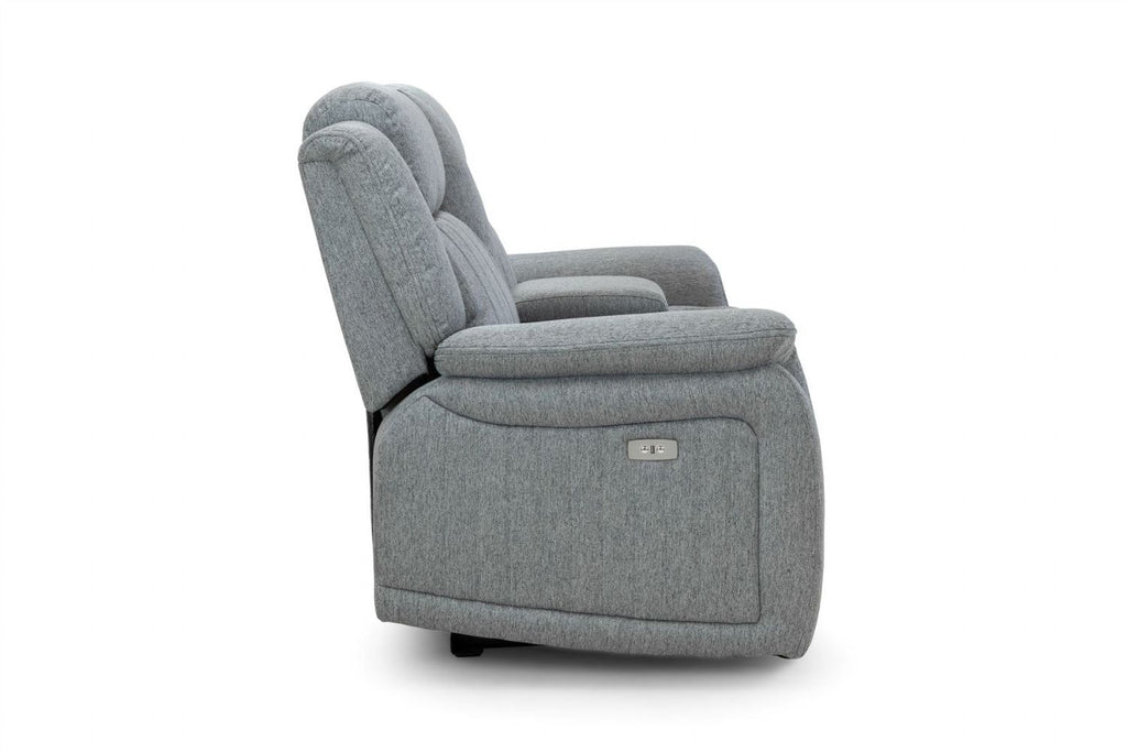 Grey Fabric Large Electric Corner Recliner Sofa