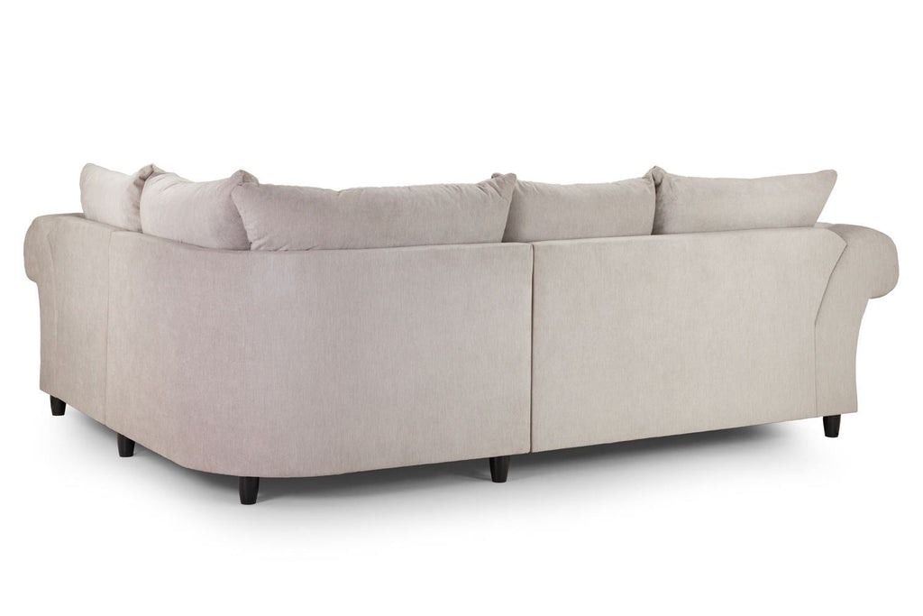 Grey Fabric Pillow Back Corner Sofa Right Hand Facing