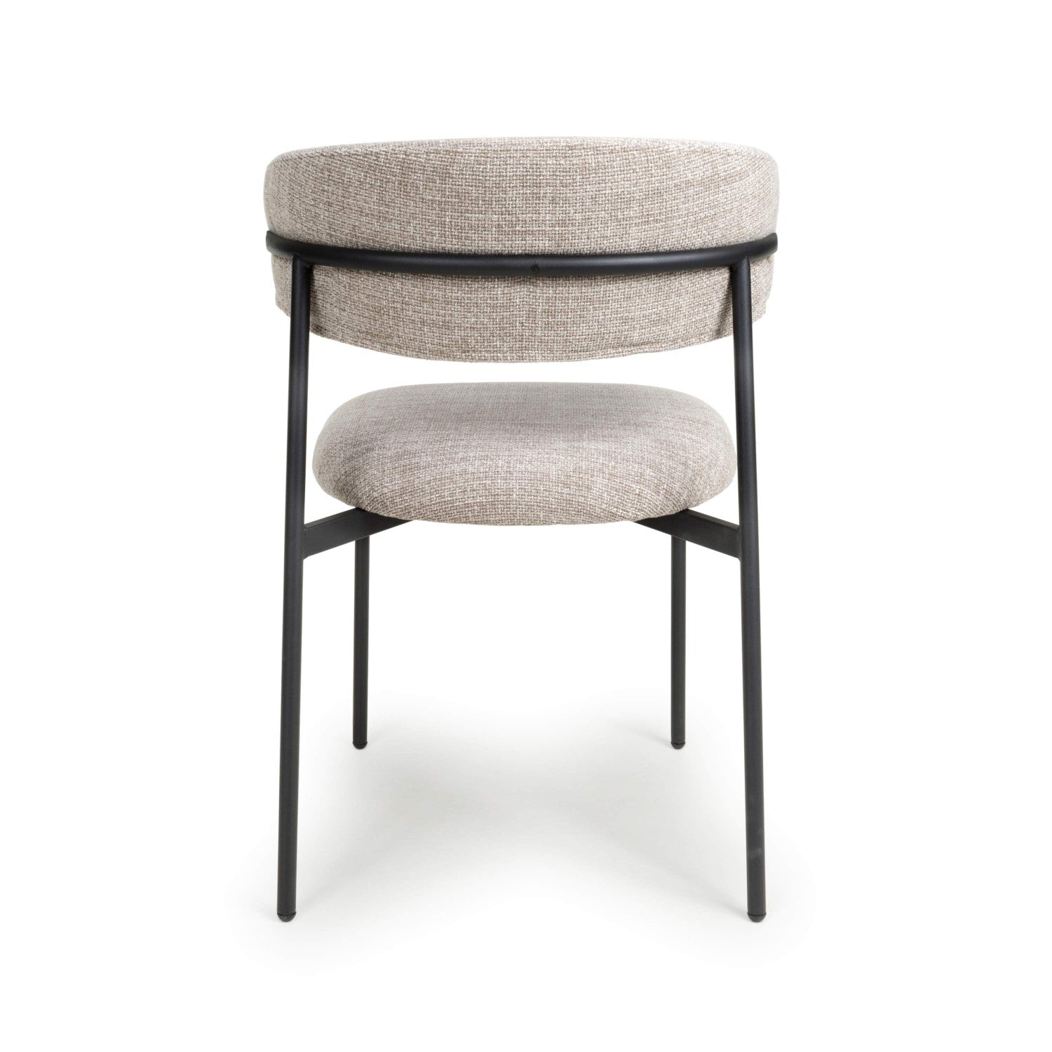 Angled Deco Style Tweed Oatmeal Fabric Dining Chair