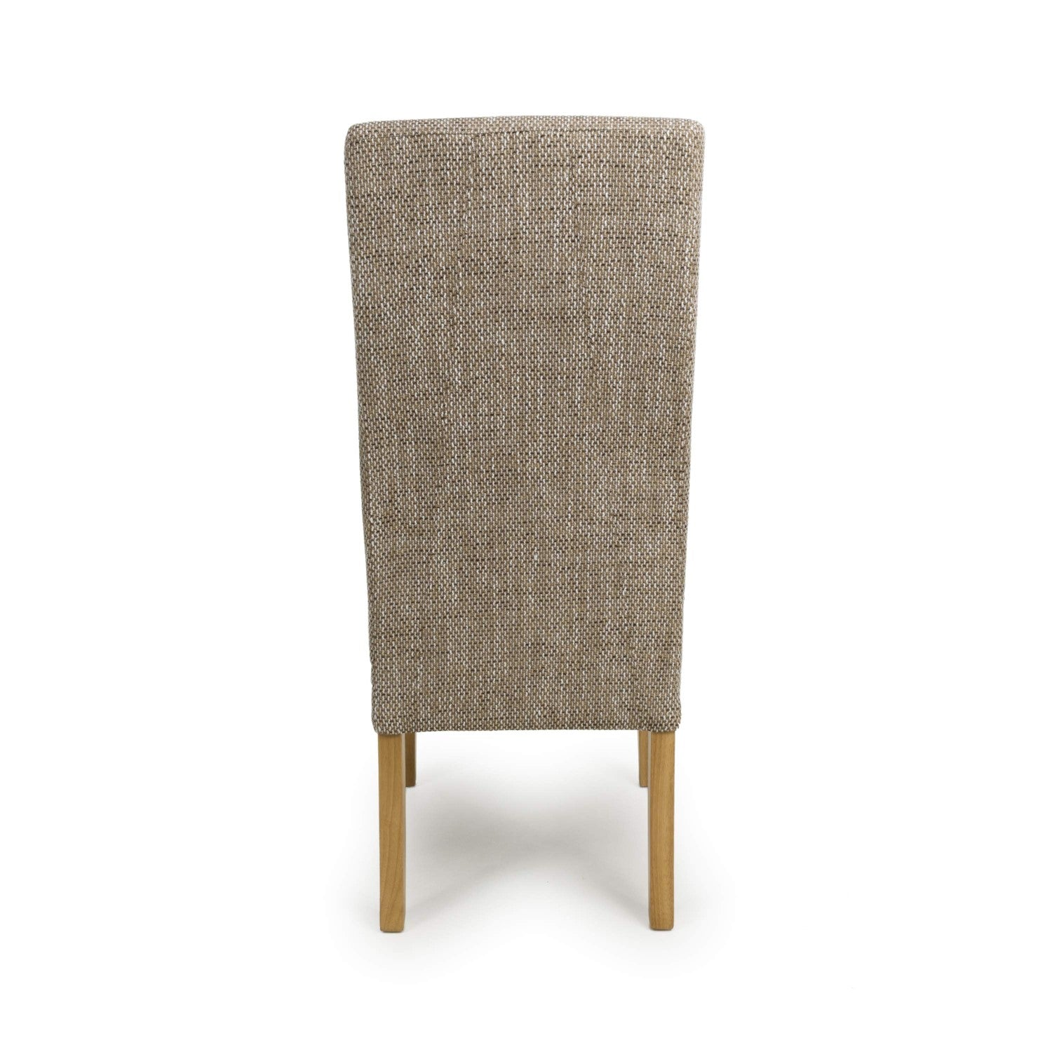 Tweed Oatmeal Fabric Dining Chair with Wooden Legs