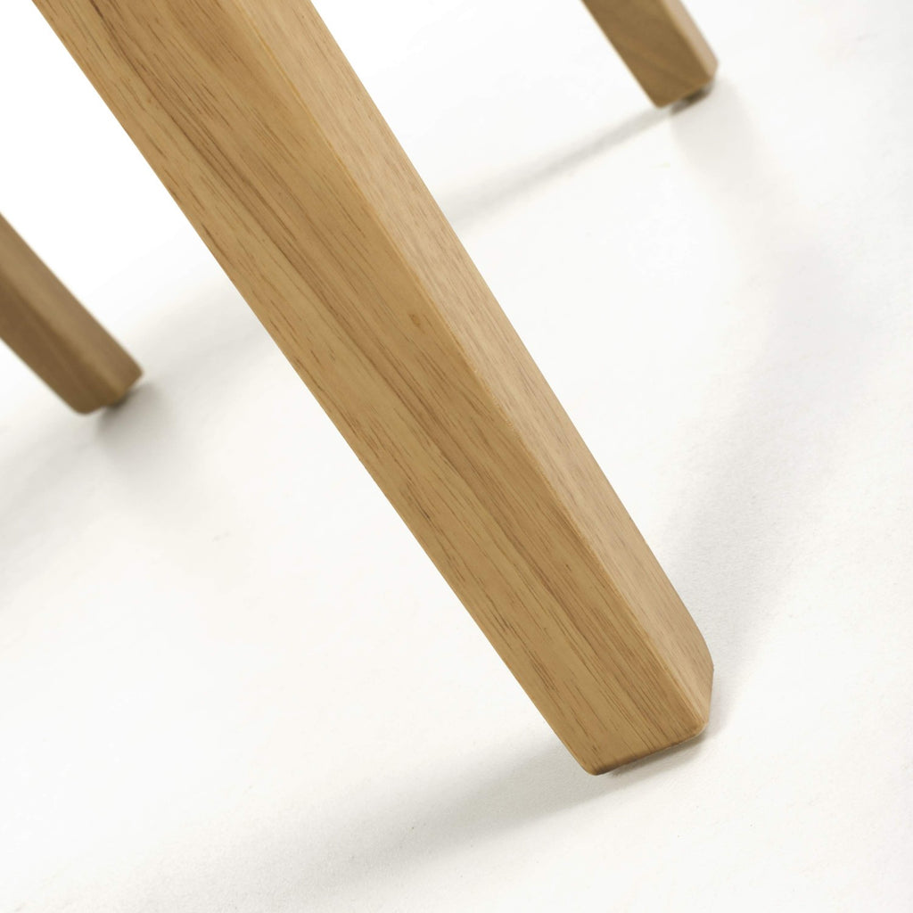 Tweed Oatmeal Fabric Dining Chair with Wooden Legs