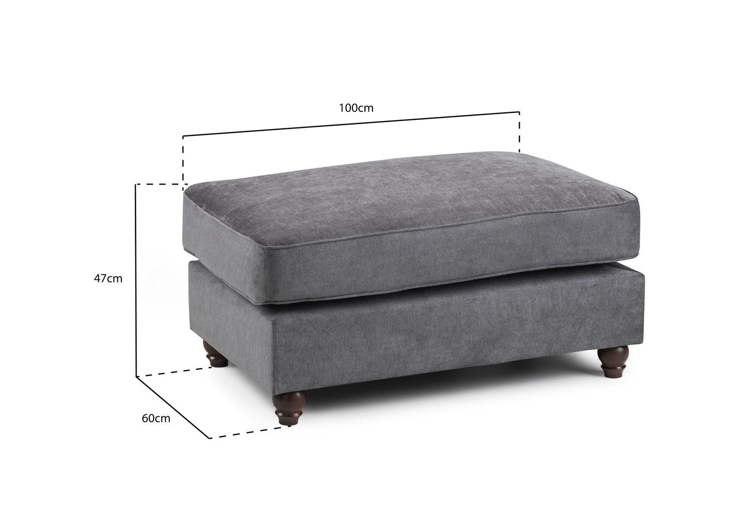 Windsor Fullback Sofa Stone Footstool