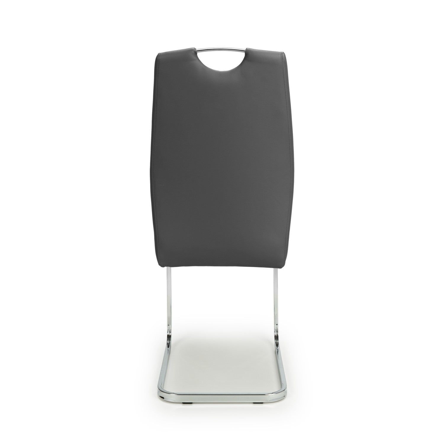 Grey Leather Effect Cantilever Dining Chair