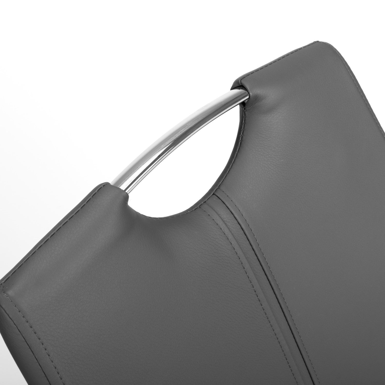 Grey Leather Effect Cantilever Dining Chair