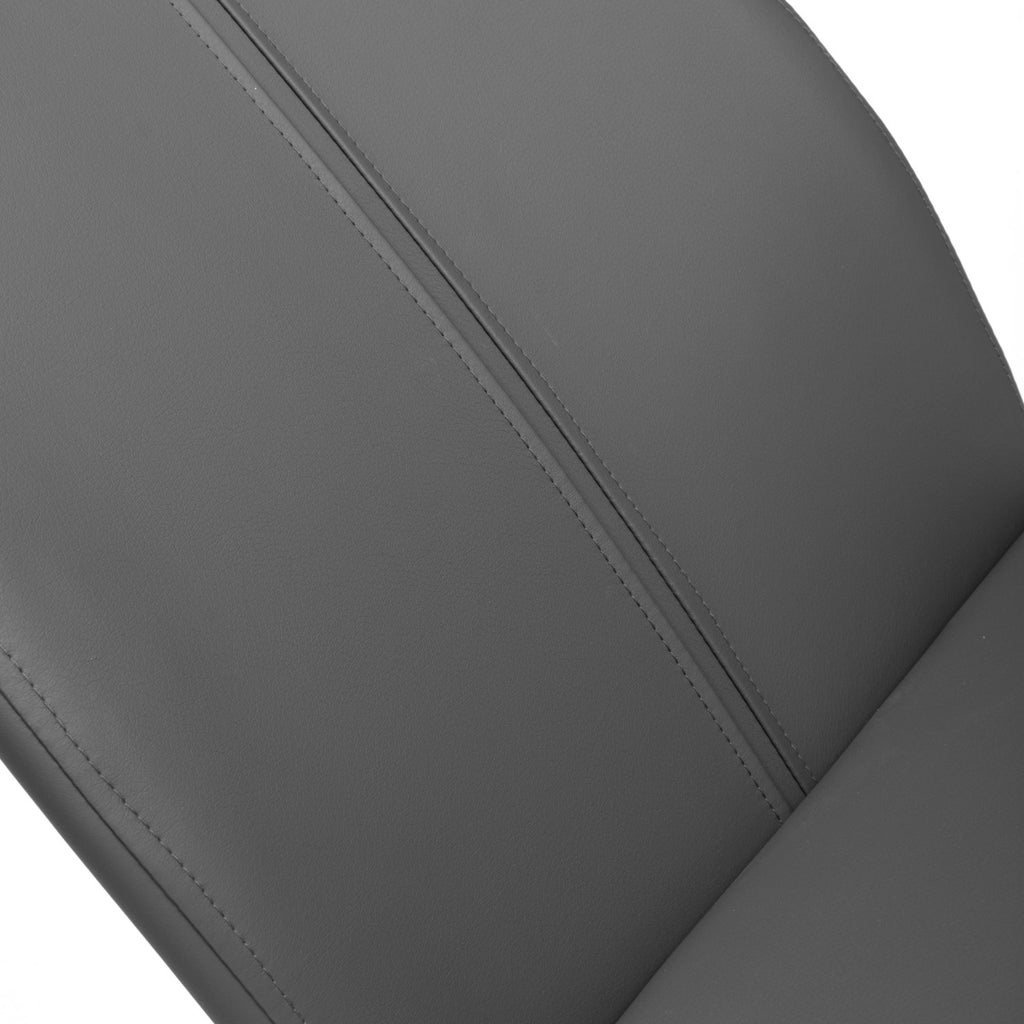 Grey Leather Effect Cantilever Dining Chair