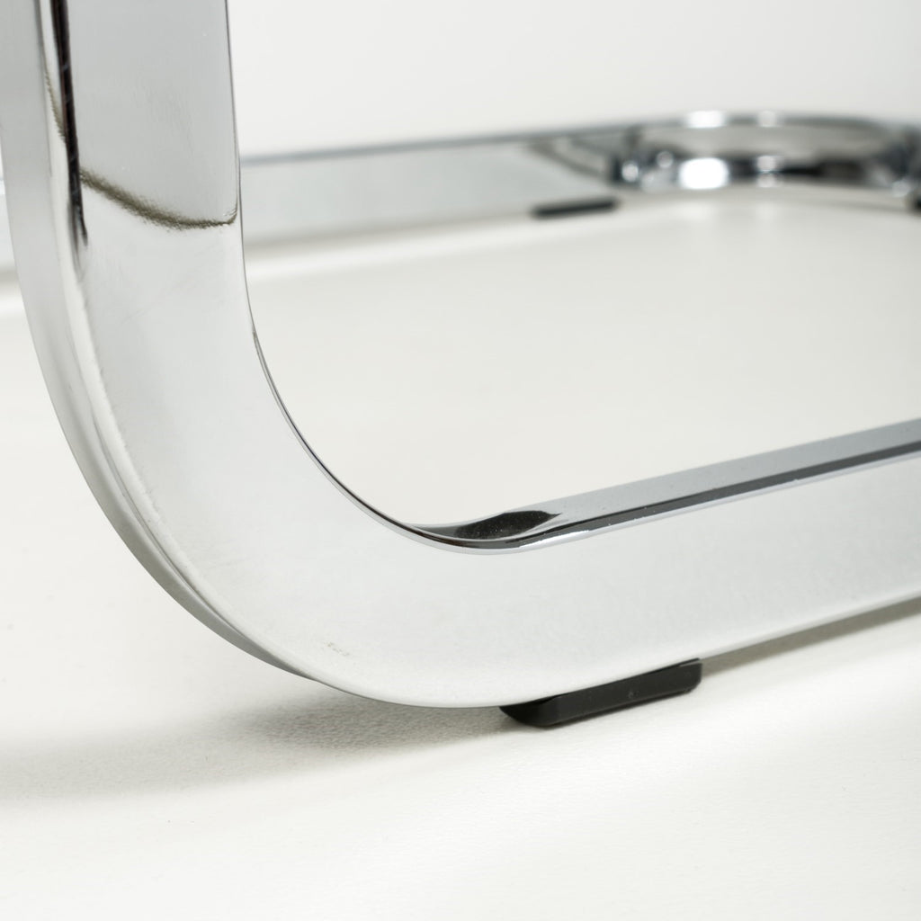 Grey Leather Effect Cantilever Dining Chair