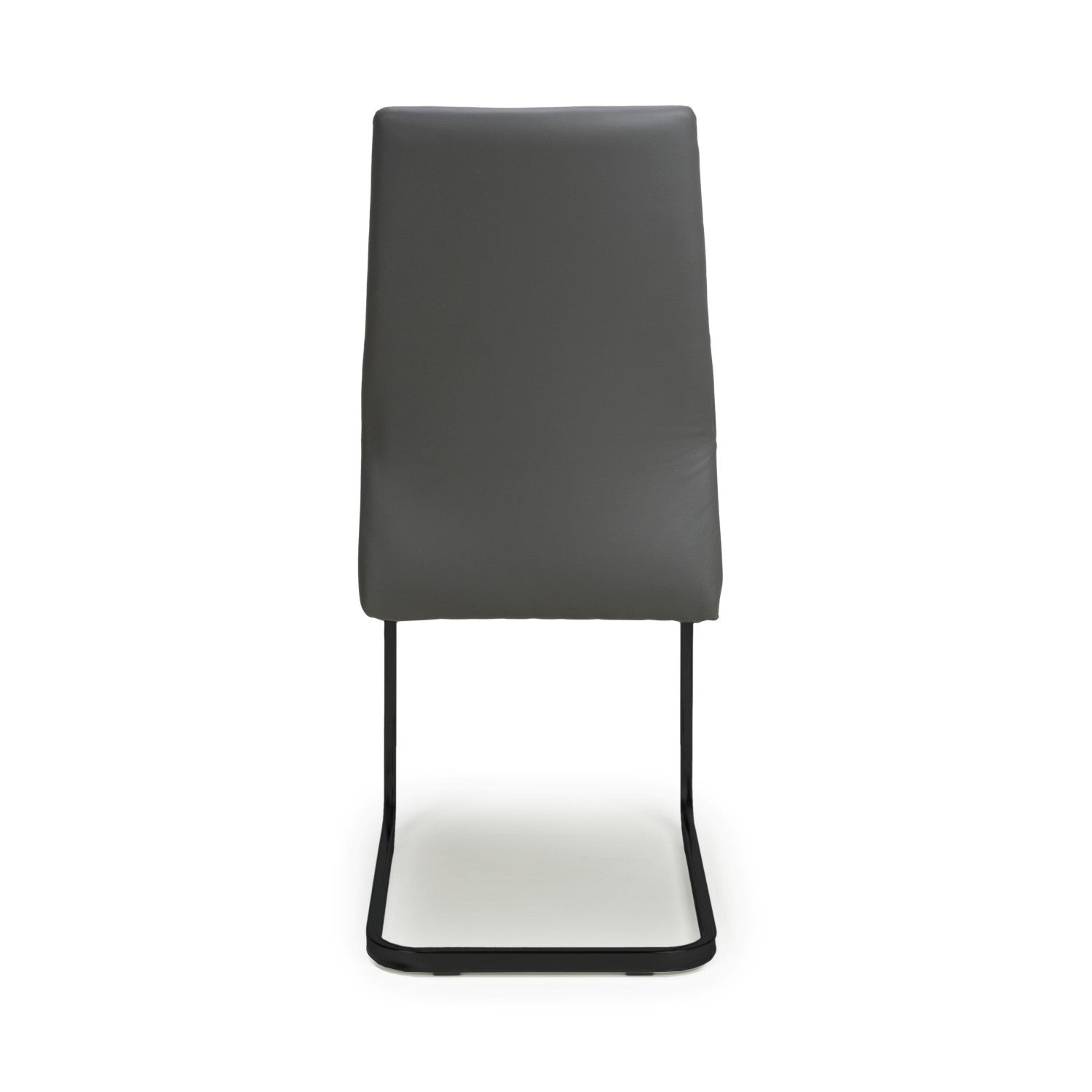 Grey Leather Dining Chair Black Metal Cantilever Legs