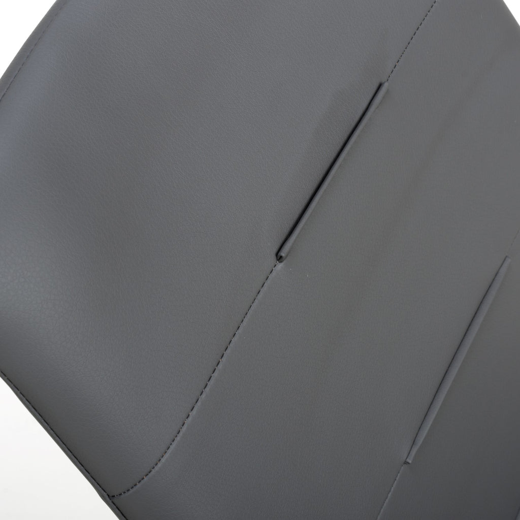 Grey Leather Effect Cantilever Dining Chair Black Metal Legs