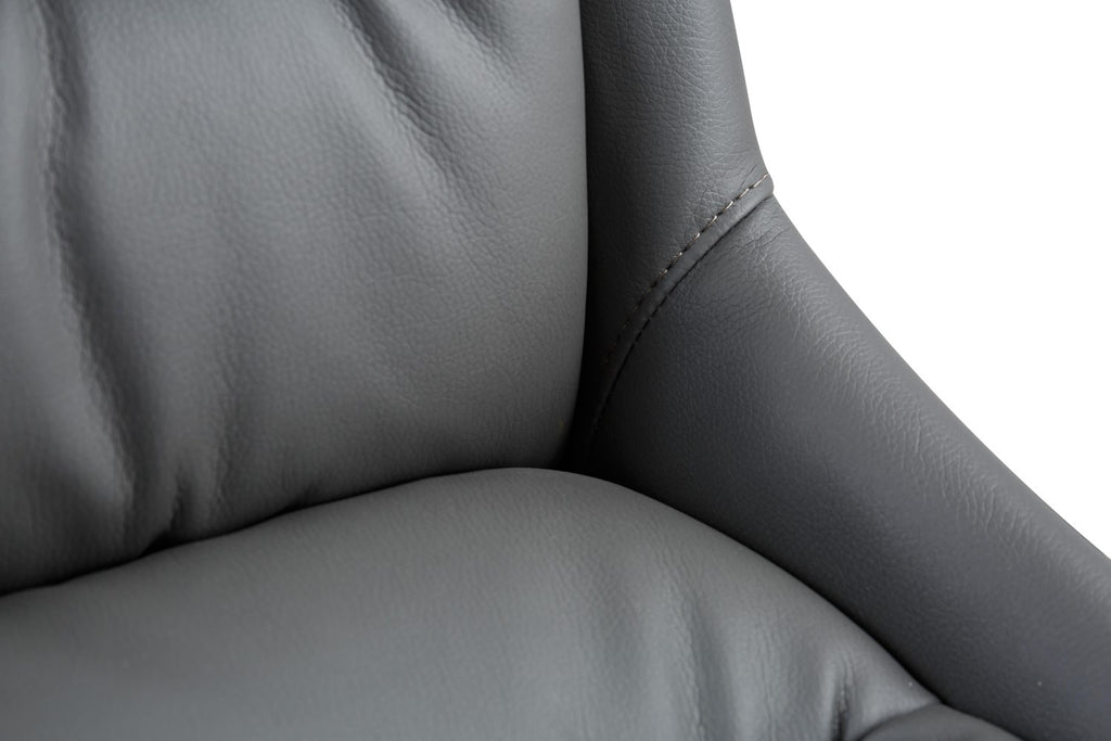 Arnhem Leather Effect Grey Dining Chair