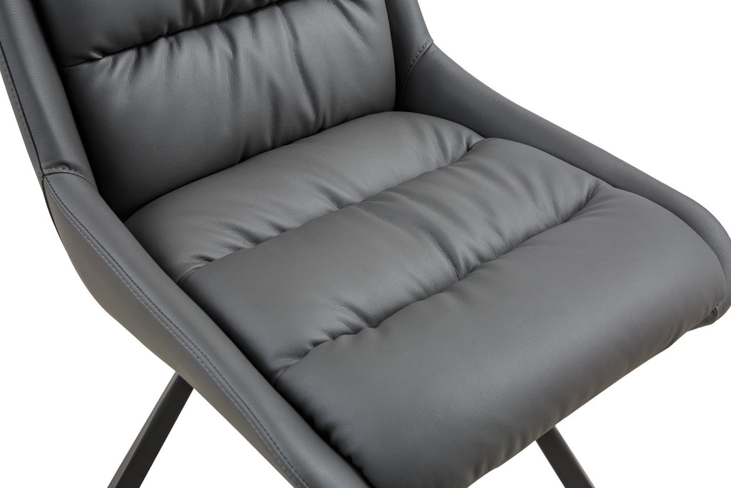 Arnhem Leather Effect Grey Dining Chair