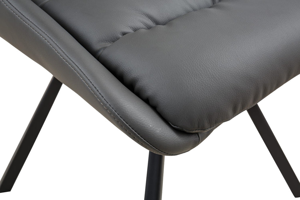 Arnhem Leather Effect Grey Dining Chair