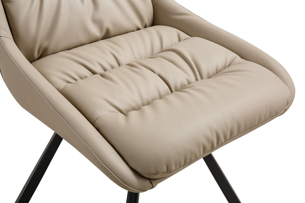 Arnhem Leather Effect Cream Dining Chair