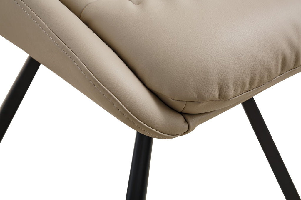 Arnhem Leather Effect Cream Dining Chair