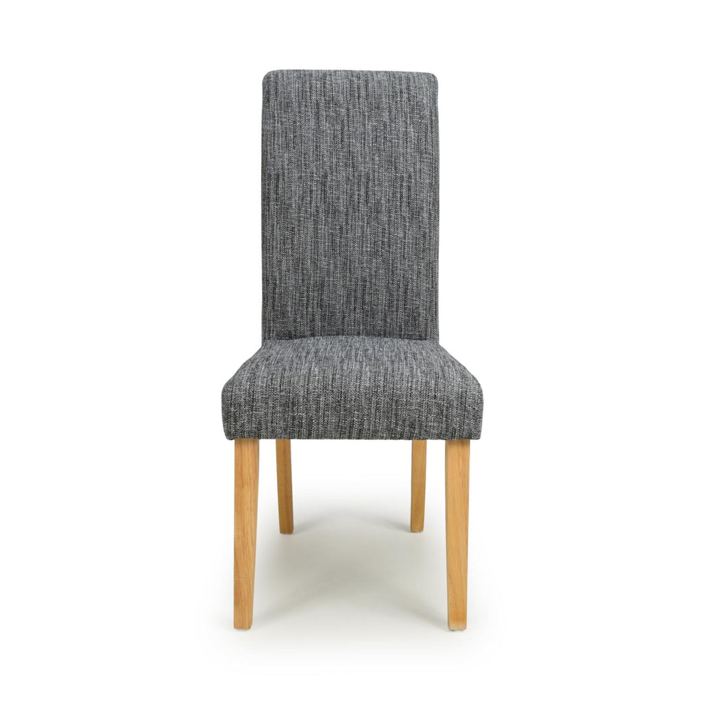 Roll Back Dark Grey Linen Fabric Dining Chair