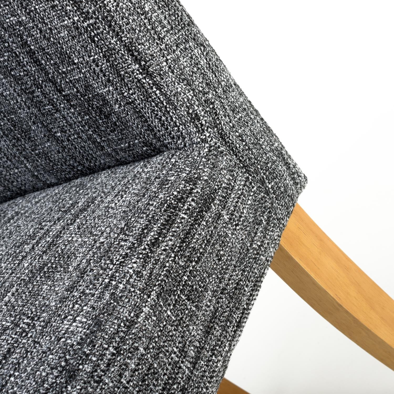 Roll Back Dark Grey Linen Fabric Dining Chair