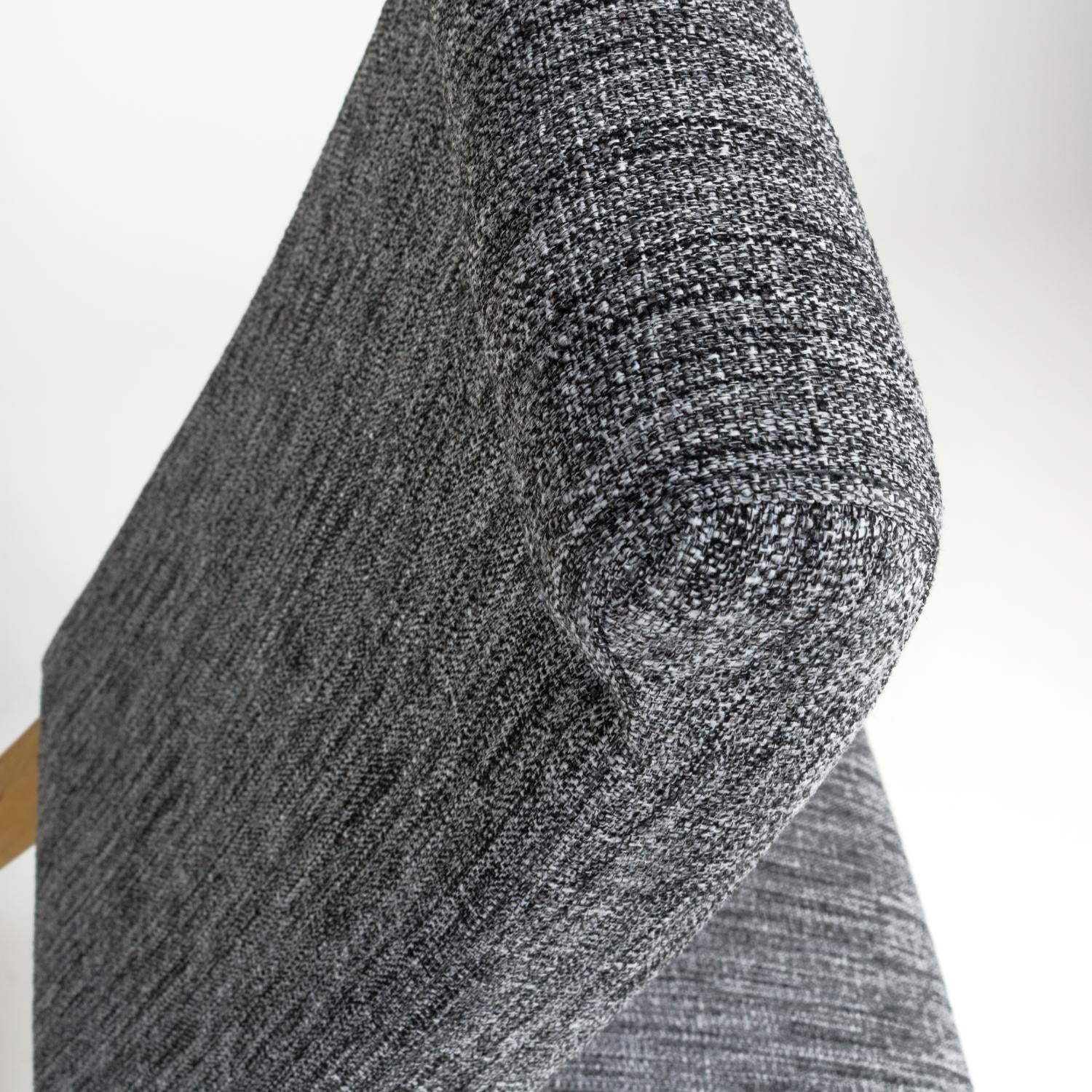 Roll Back Dark Grey Linen Fabric Dining Chair